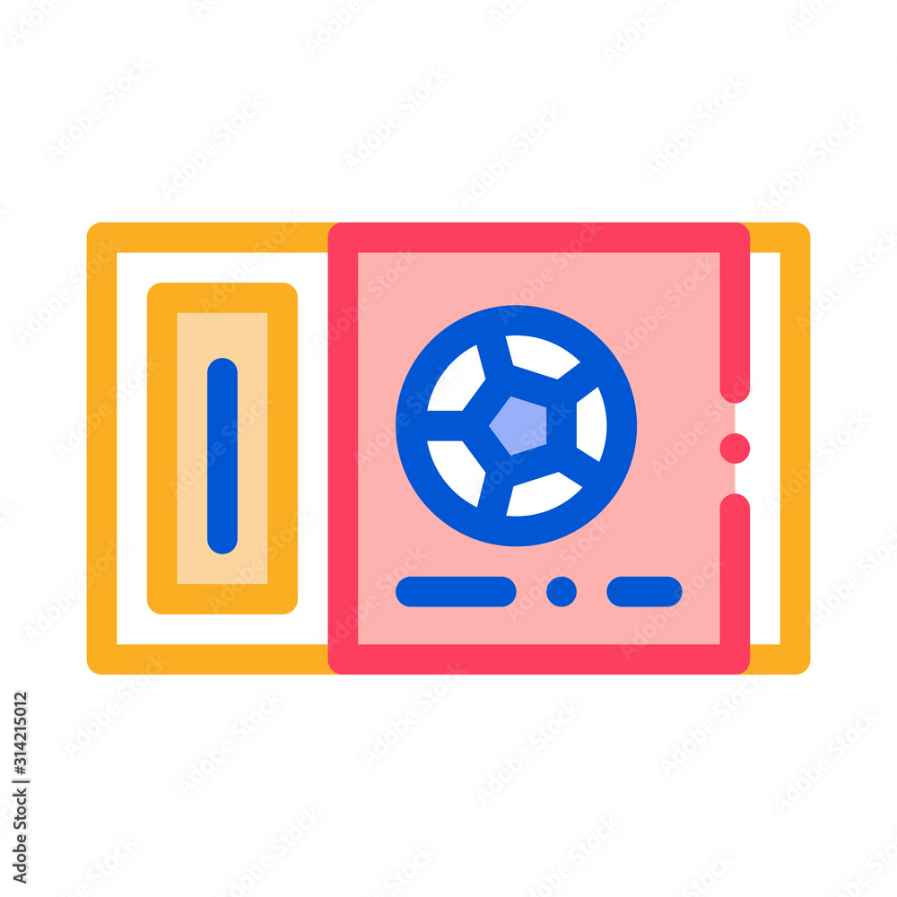 Ticket On Football Game Icon Vector. Outline Ticket On Football Game Sign. Isolated Contour Symbol Illustration Ticket On Football Game Icon Vector. Outline Ticket On Football Game Sign. Isolated Contour Symbol Illustration