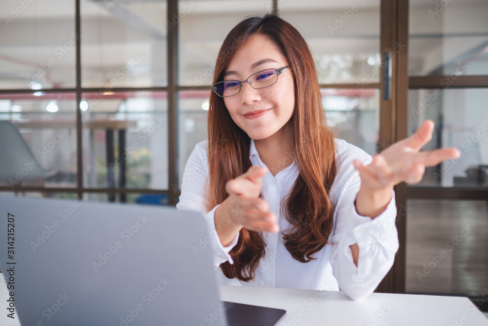 Camera view image of a beautiful asian woman blogger or vlogger recording a video Camera view image of a beautiful asian woman blogger or vlogger recording a video