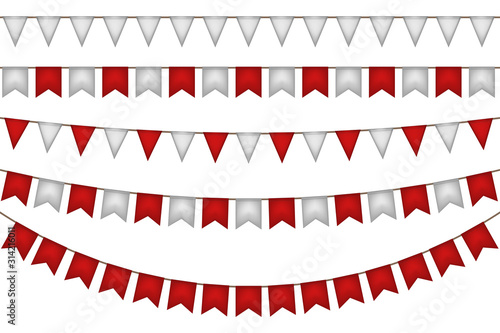 Garlands with flags for event.