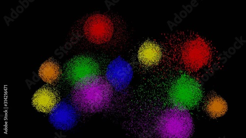 LGBT rainbow transforms from balls blue, yellow, red, green, orange, purple