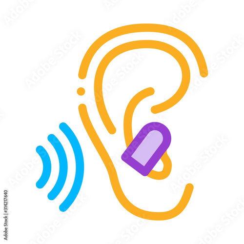 Ear Plug For Sleeping Icon Vector. Outline Ear Plug For Sleeping Sign. Isolated Contour Symbol Illustration