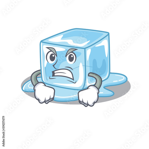 Ice cube cartoon character design having angry face