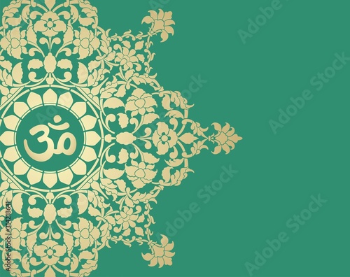 aum syllable, paisley design ,Hinduism, India	