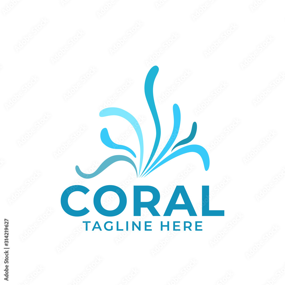 Fototapeta premium Coral Logo Icon Design Vector Template