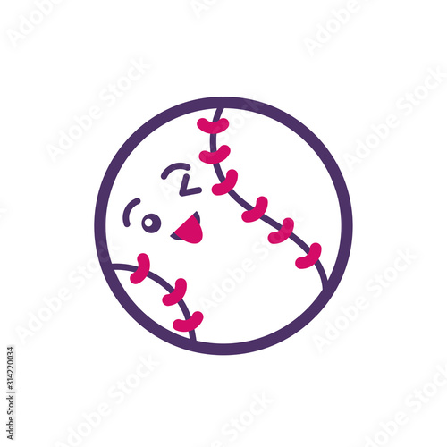Canvas Print Kawaii ball cartoon of baseball vector design