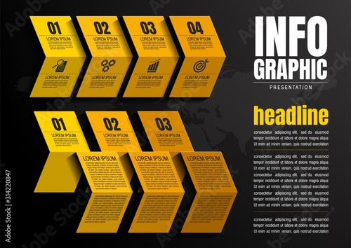 infographic business data, process chart design template for presentation. abstract timeline elements, vector illustration, EPS10.