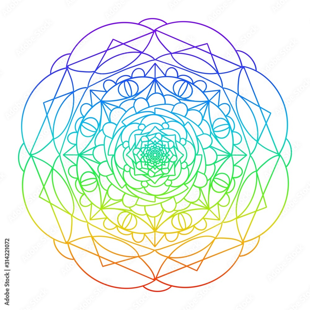 gradient mandala on white background