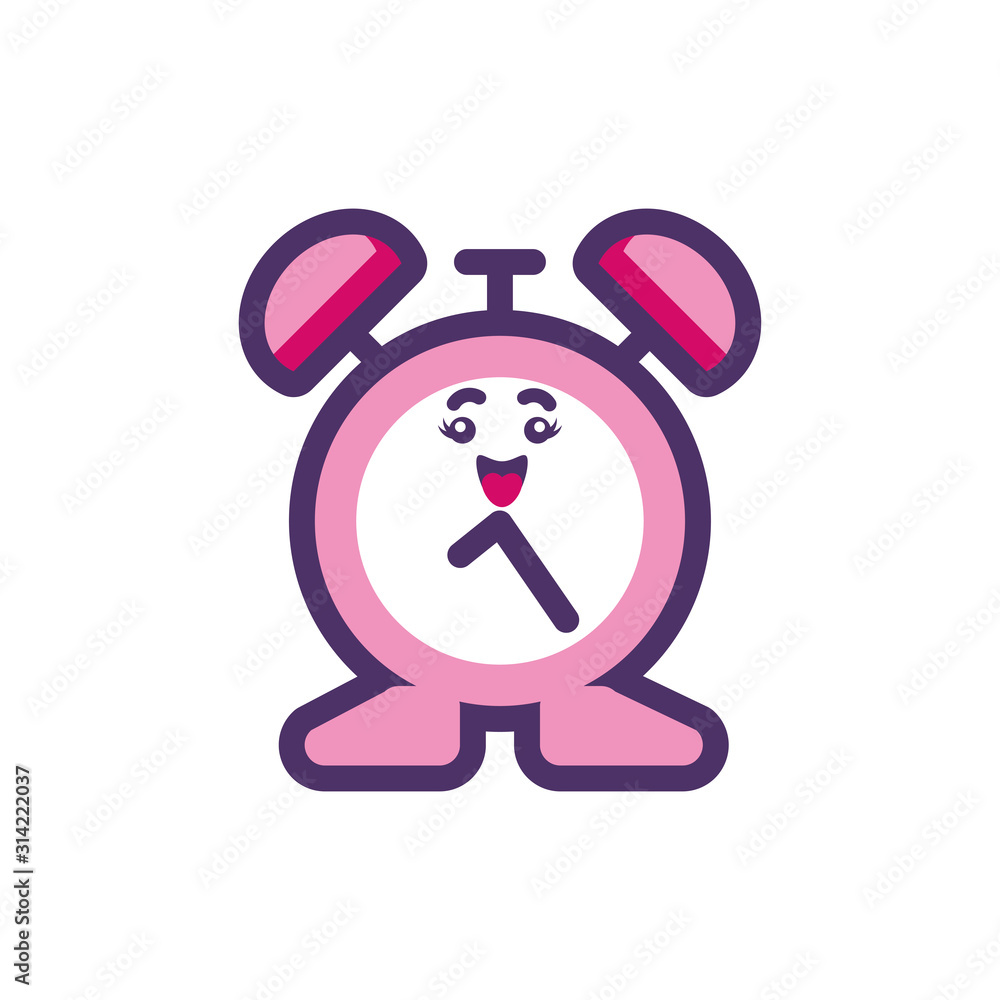 Kawaii clock cartoon vector design Kawaii clock cartoon vector design