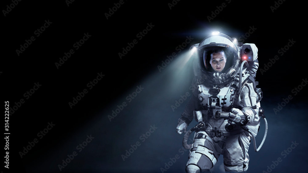 Spaceman running fast. Mixed media Spaceman running fast. Mixed media
