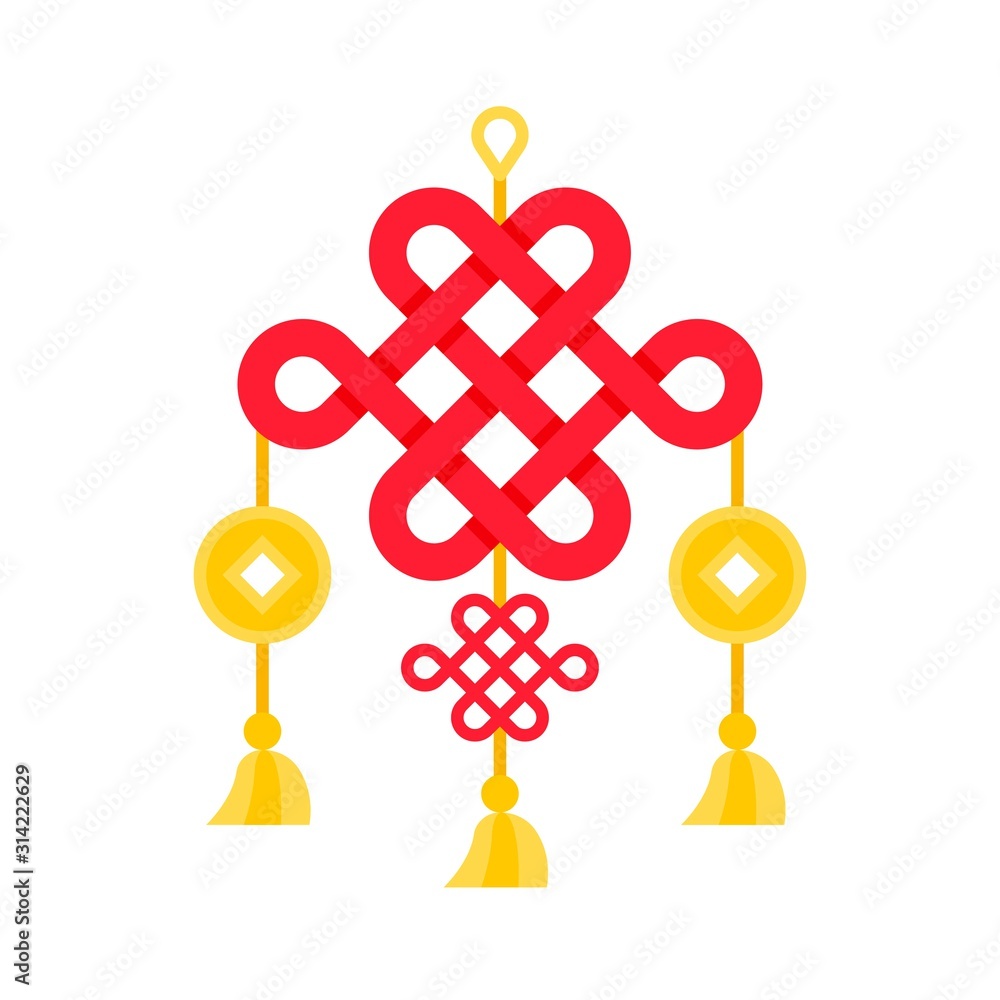Chinese knotting vector, Chinese New year flat icon Chinese knotting vector, Chinese New year flat icon