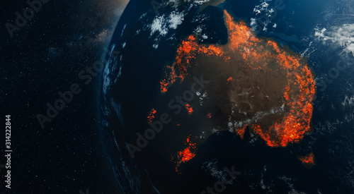 Fotografia Ecological disaster of fires in Australia