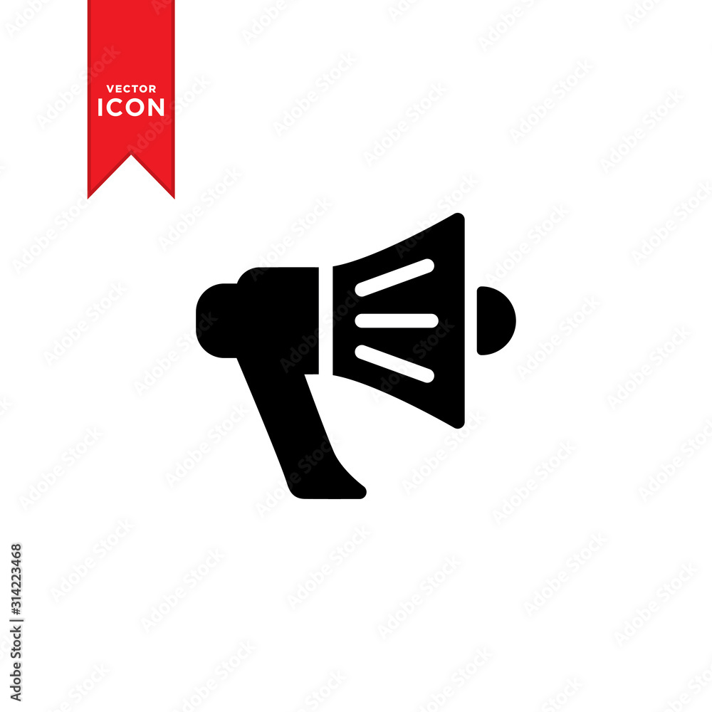 Megaphone icon vector. Simple design loudspeaker icon illustration. Megaphone icon vector. Simple design loudspeaker icon illustration.