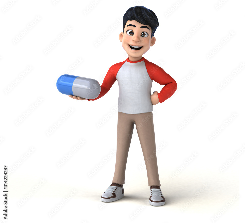 Fun 3D Asian teenager with a manga style Fun 3D Asian teenager with a manga style