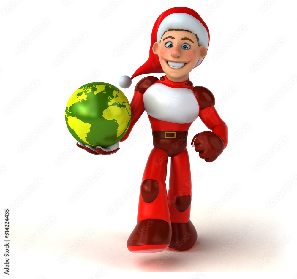 Fun Super Santa Claus - 3D Illustration Fun Super Santa Claus - 3D Illustration