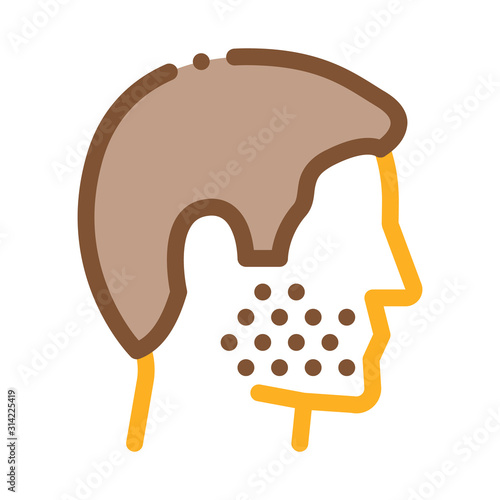 Human Facial Bristle Icon Vector. Outline Human Facial Bristle Sign. Isolated Contour Symbol Illustration