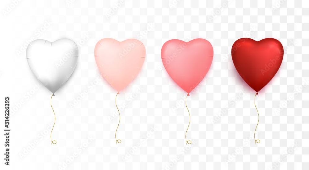 Heart shaped balloons. Happy Valentines Day