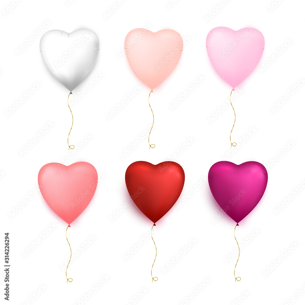 Heart shaped balloons. Happy Valentines Day