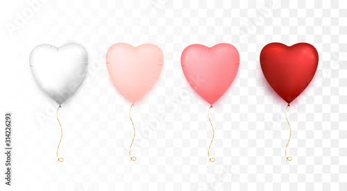 Heart shaped balloons. Happy Valentines Day