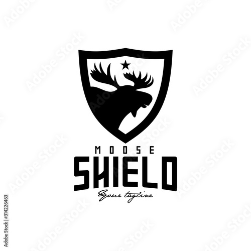 moose shield simple logo design