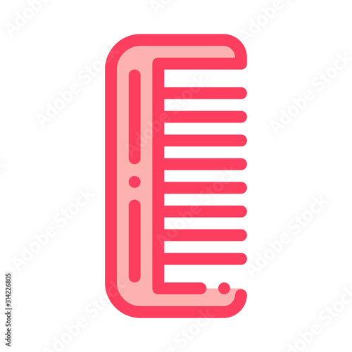 Hairbrush Hair Comb Icon Vector. Outline Hairbrush Hair Comb Sign. Isolated Contour Symbol Illustration