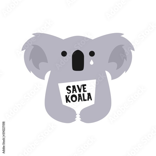 save koala logo vector icon illustration