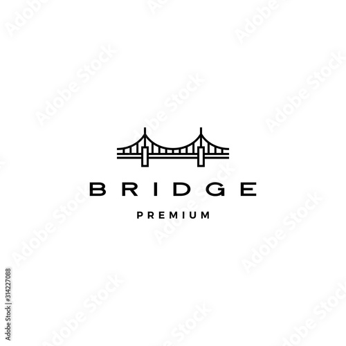 bridge logo vector icon illustration line outline monoline