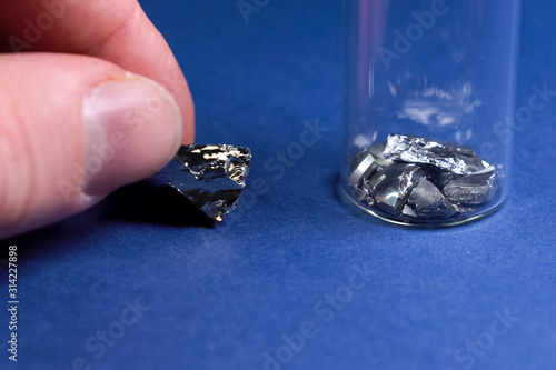 Konstfotografi Pieces of germanium metal. Rare earth