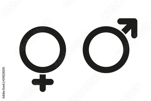 Sex vector icon isolated on white background. Female symbol. Male sex icon. Gender sign.