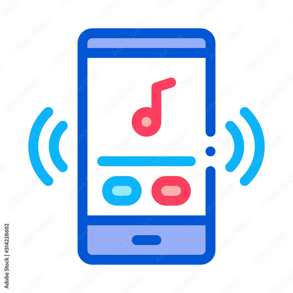 Phone Music Audio Player Icon Vector. Outline Phone Music Audio Player Sign. Isolated Contour Symbol Illustration Phone Music Audio Player Icon Vector. Outline Phone Music Audio Player Sign. Isolated Contour Symbol Illustration