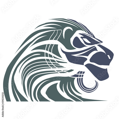 lion head for logo, style, pride, power, strength, breed, isolated object on a white background,