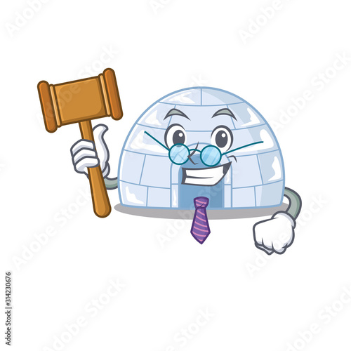 Smart Judge igloo in mascot cartoon character style