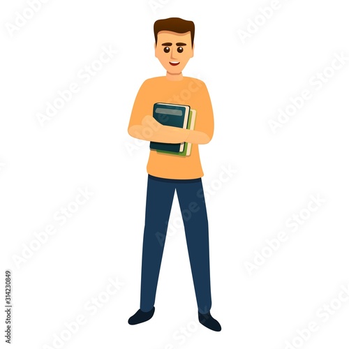 Student ready for exam icon. Cartoon of student ready for exam vector icon for web design isolated on white background