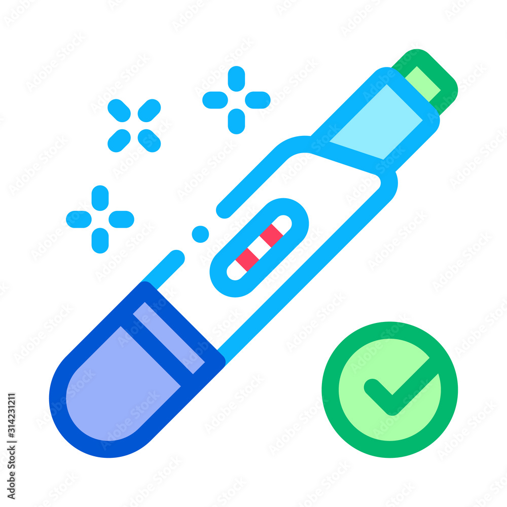 Positive Pregnancy Test Icon Vector. Outline Positive Pregnancy Test Sign. Isolated Contour Symbol Illustration Positive Pregnancy Test Icon Vector. Outline Positive Pregnancy Test Sign. Isolated Contour Symbol Illustration
