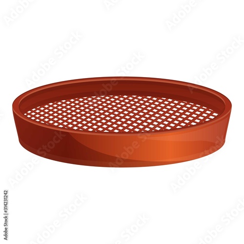 Chef sieve icon. Cartoon of chef sieve vector icon for web design isolated on white background