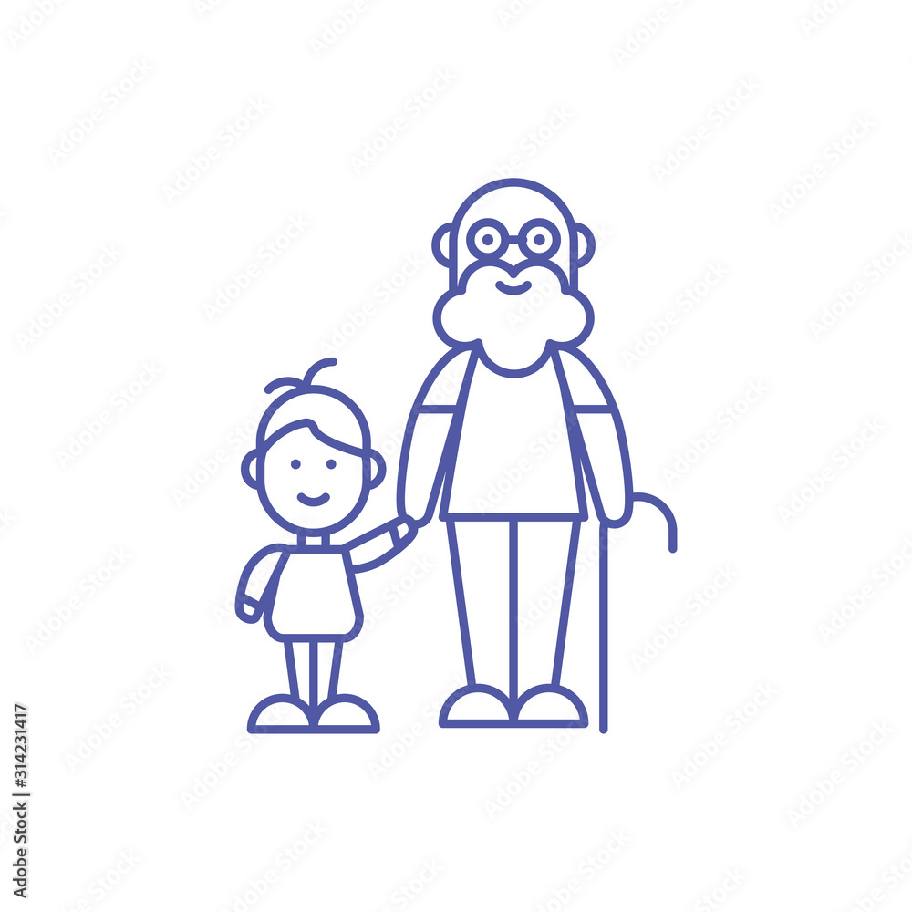 Grandfather and grandson vector design Grandfather and grandson vector design