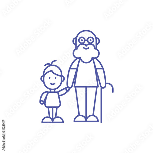 Grandfather and grandson vector design