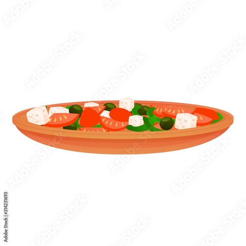 Greek salad icon. Cartoon of greek salad vector icon for web design isolated on white background