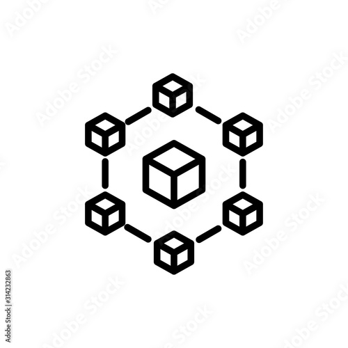 Simple blockchain line icon.