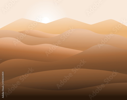 Sand dunes in the desert