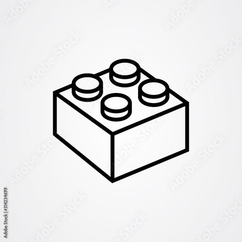 Children brick toys or building block icon vector illustration