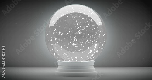 Empty Snow globe with snow inside background