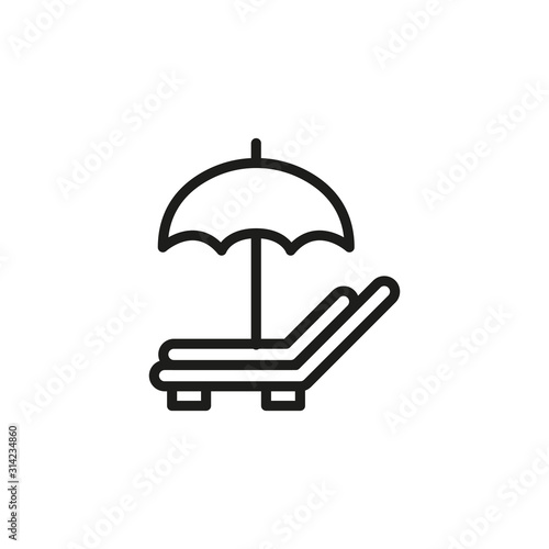 Simple sunbed line icon.
