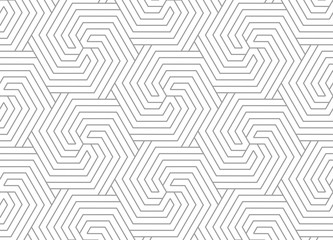 Fototapete Schwarz-weiße geometrische Muster Streifen Gitter Ornament Grau Weiss  © ELENA
