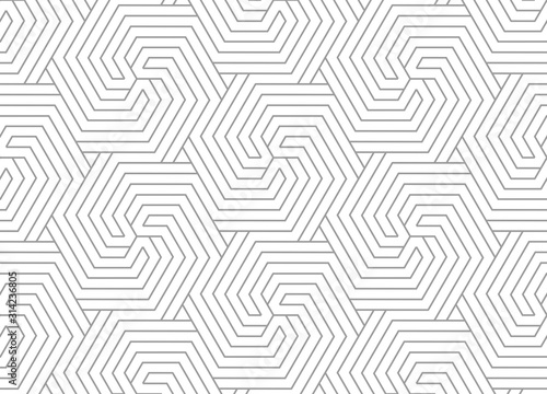 Obraz na płótnie Abstract geometric pattern with stripes, lines. Seamless vector background. White and grey ornament. Simple lattice graphic design.