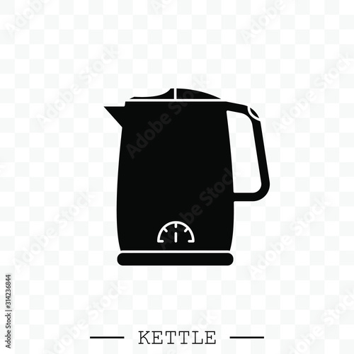 kettle icon vector. Teapot logo black. kettle electric for app. Electric Kettle with handle icon isolated. Kettle in art style vector icon black. kettle emblem, sign. Kettle electric emblem black. 