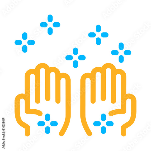 Cleaned Health Hands Icon Vector. Outline Cleaned Health Hands Sign. Isolated Contour Symbol Illustration