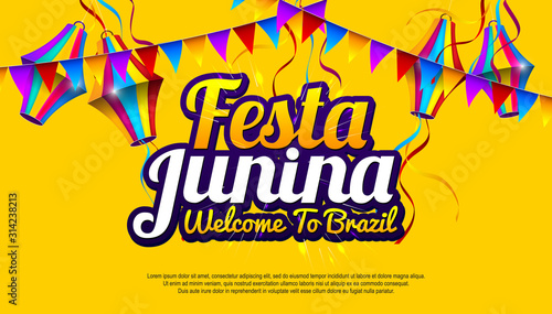 Festa Junina Colorful Banner Background