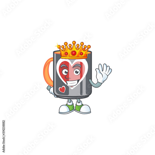 A stunning of mug love stylized of King on cartoon mascot style