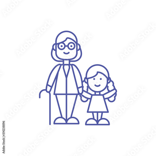 Mother father and grandaughter vector design