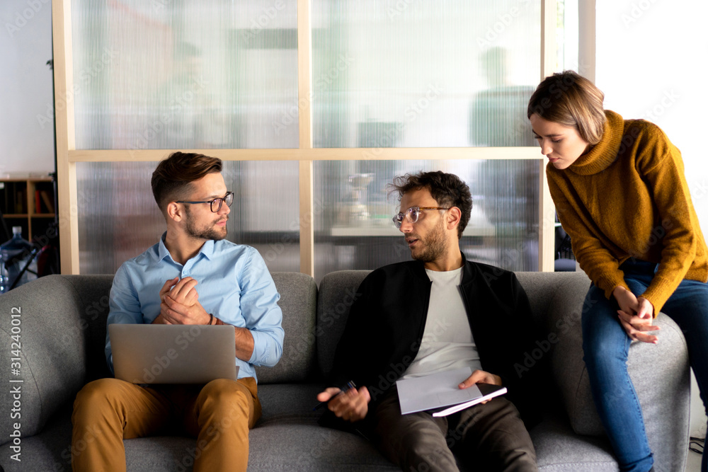 Creative people talking about new ideas Creative people talking about new ideas